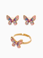 Набор детский «Выбражулька. Бабочка», 3 предмета: кулон, кольцо, серьги, разноцветный в золоте  (артикул 10961595)  большой выбор товаров оптом и в розницу по низким ценам с доставкой