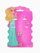 Набор детский «Выбражулька. Бабочка», 3 предмета: кулон, кольцо, серьги, разноцветный в золоте  (артикул 10961595)  большой выбор товаров оптом и в розницу по низким ценам с доставкой