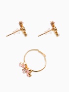 Набор детский «Выбражулька. Цветок», 3 предмета: кулон, кольцо, серьги, розовый в золоте - фото 121985795