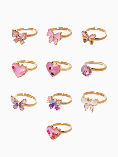 Кольцо «Выбражулька. Нежность», безразмерное, форма МИКС, белый, розовое в золоте