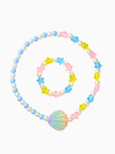 Набор детский «Выбражулька. Ракушка», 2 предмета: бусы, браслет, разноцветный