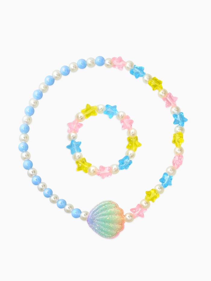 Набор детский «Выбражулька. Ракушка», 2 предмета: бусы, браслет, разноцветный - Фото 1