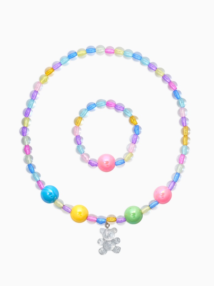 Набор детский «Выбражулька. Мишка мармеладный», 2 предмета: бусы, браслет, разноцветный - Фото 1