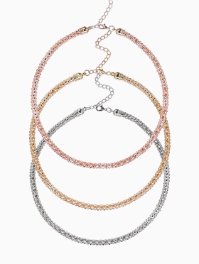 Чокеры «Плетение», набор 3 шт. тянется, 35 + удлинитель 5 см, разноцветные