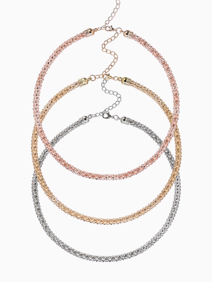 Чокеры «Плетение», набор 3 шт. тянется, 35 + удлинитель 5 см, разноцветные