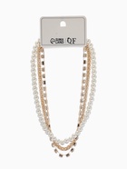 Чокеры «Стиль», набор 3 шт. бусины №8, со стразами, тянется, 35 + удлинитель 5 см, белый в золоте  (артикул 10967832)  большой выбор товаров оптом и в розницу по низким ценам с доставкой