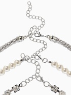 Чокеры «Стиль», набор 3 шт. бусины №8, со стразами, тянется, 35 + удлинитель 5 см, белый в серебре  (артикул 10967833)  большой выбор товаров оптом и в розницу по низким ценам с доставкой