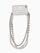 Чокеры «Стиль», набор 3 шт. бусины №8, со стразами, тянется, 35 + удлинитель 5 см, белый в серебре  (артикул 10967833)  большой выбор товаров оптом и в розницу по низким ценам с доставкой