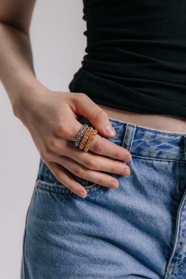 Кольца «Плетение», набор 3 шт. тянется, 1.5 см, разноцветные