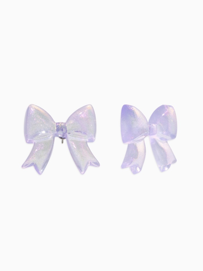 Серьги пластик «Бантик», перламутровый, фиолетовые
