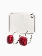 Серьги пластик «Майорика. Квадрат», бордовые в серебре  (артикул 10967883)  большой выбор товаров оптом и в розницу по низким ценам с доставкой