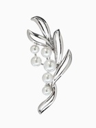 Брошь «Жемчужная ветвь», белая в серебре - Фото 1