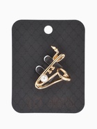 Брошь «Музыка. Саксофон с жемчужиной», белая в золоте  (артикул 10968348)  большой выбор товаров оптом и в розницу по низким ценам с доставкой