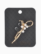 Брошь «Бантик с жемчугом», белая в золоте  (артикул 10968351)  большой выбор товаров оптом и в розницу по низким ценам с доставкой