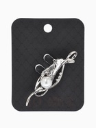 Брошь «Цветок калла с жемчугом», белая в серебре - Фото 4