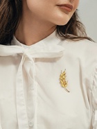 Брошь маленькая «Колосок», жёлтая в золоте  (артикул 10968362)  большой выбор товаров оптом и в розницу по низким ценам с доставкой