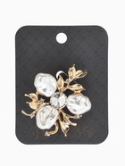 Брошь «Цветочек роскошный жемчуг», белая в золоте - Фото 5