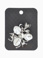 Брошь «Цветочек роскошный жемчуг», белая в серебре - Фото 4