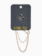 Булавка «Шик цепочки и жемчуга», в стразах, L=7.5 см, белая в золоте  (артикул 10968371)  большой выбор товаров оптом и в розницу по низким ценам с доставкой