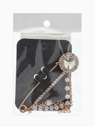 Булавка «Императрица. Цепочка и жемчуг», в стразах, L=7.5 см, белая в золоте - фото 809547705