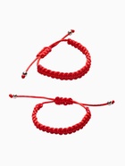 Браслеты-обереги «Красная нить. Косичка», набор 2 шт. d=6 см, красный в золоте - Фото 2