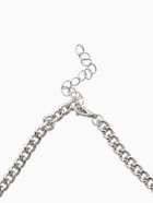 Колье с подвеской на цепочке «Сердце с жемчугом», керамика, L=35 + удлинитель 5 см, белое в серебре - Фото 3