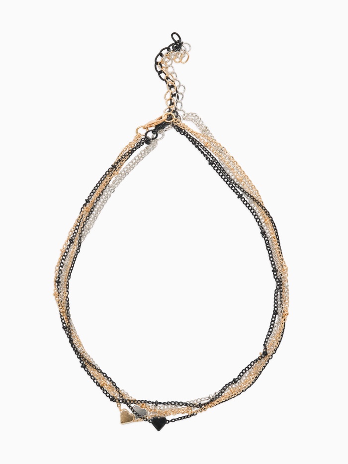 Кулоны на цепочке «Сердце», набор 3 шт. L=35 + удлинитель 7 см, разноцветный