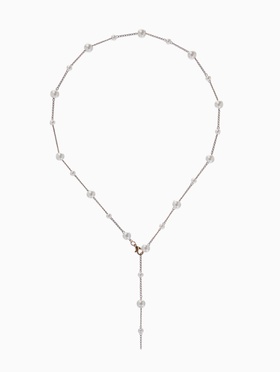 Кулон трансформер «Россыпь жемчуга», бусины №6.8, L=50 см, белый в золоте