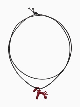 Кулон на шнурке «Конь», L=51 см, бордовый, чёрный