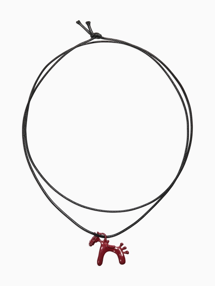 Кулон на шнурке «Конь», L=51 см, бордовый, чёрный