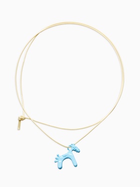 Кулон на шнурке «Конь», L=51 см, бежевый, голубой