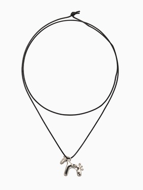 Кулон на шнурке «Конь», L=51 см, цвет серебро, чёрный