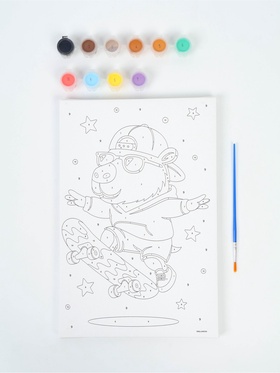 Картина по номерам «Капибара на скейте», 20×30 см