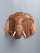 УЦЕНКА Панно "Голова слона" дерево Суар, 40х15х30 см, цв. бежевый - Фото 2