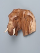 УЦЕНКА Панно "Голова слона" дерево Суар, 40х15х30 см, цв. бежевый - Фото 3