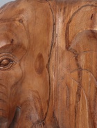 УЦЕНКА Панно "Голова слона" дерево Суар, 40х15х30 см, цв. бежевый - Фото 4