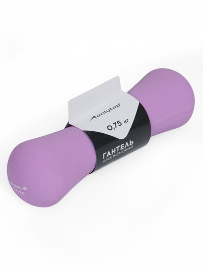 УЦЕНКА Гантель неопреновая ONLYTOP, 0.75 кг, фиолетовая