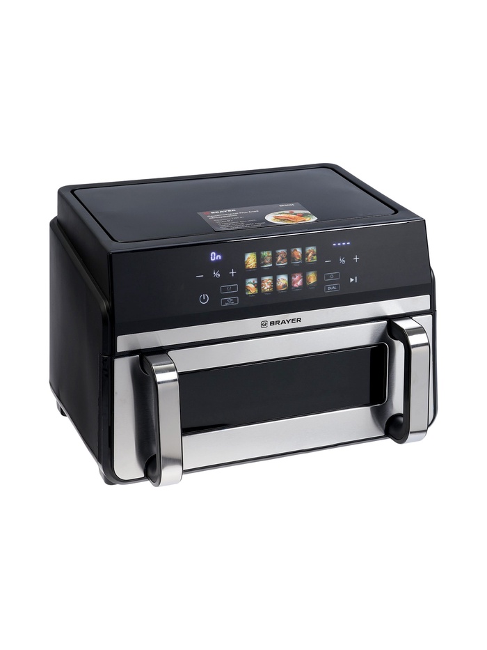 Аэрогриль BRAYER 2055BR, 2200 Вт, 11 л, 10 программ, 200°С, LED-дисплей, таймер, решетка - Фото 1