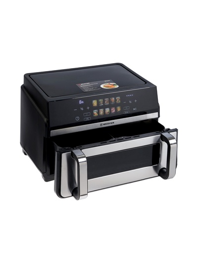 Аэрогриль BRAYER 2055BR, 2200 Вт, 11 л, 10 программ, 200°С, LED-дисплей, таймер, решетка