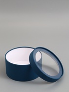 Подарочная коробка круглая, морской, завальцованная с окном, 21×11 см - Фото 2