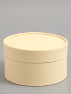 Подарочная коробка круглая, сливочный, завальцованная без окна, 18×10 см - Фото 3