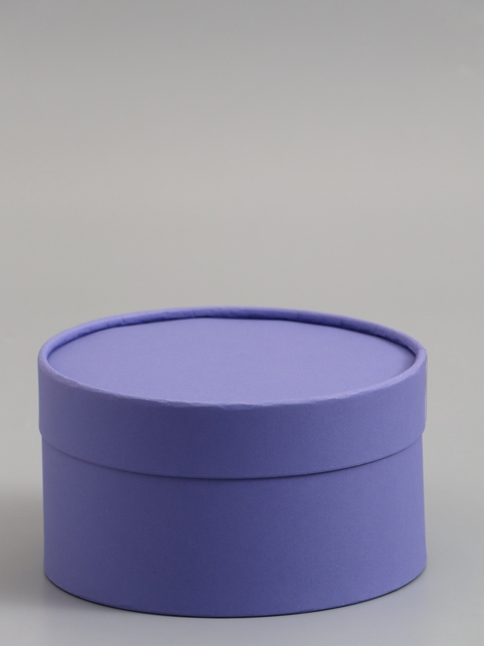 Подарочная коробка круглая, фиолетовая, завальцованная без окна, 18×10 см