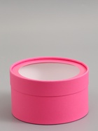 Подарочная коробка круглая, сливовая, завальцованная с окном, 18×10 см  (артикул 10973626)  большой выбор товаров оптом и в розницу по низким ценам с доставкой