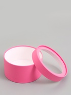 Подарочная коробка круглая, сливовая, завальцованная с окном, 18×10 см - Фото 4