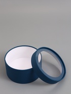 Подарочная коробка круглая, морской, завальцованная с окном, 18×10 см  (артикул 10973629)  большой выбор товаров оптом и в розницу по низким ценам с доставкой