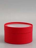 Подарочная коробка круглая, красная, завальцованная с окном, 18×10 см  (артикул 10973631)  большой выбор товаров оптом и в розницу по низким ценам с доставкой