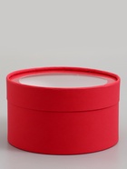 Подарочная коробка круглая, красная, завальцованная с окном, 18×10 см - Фото 3