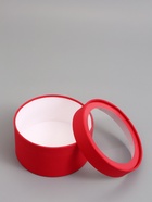 Подарочная коробка круглая, красная, завальцованная с окном, 18×10 см  (артикул 10973631)  большой выбор товаров оптом и в розницу по низким ценам с доставкой