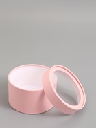 Подарочная коробка круглая, розовая, завальцованная с окном, 16×11 см  (артикул 10973633)  большой выбор товаров оптом и в розницу по низким ценам с доставкой