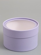 Подарочная коробка круглая, бледно-фиолетовая, завальцованная с окном, 16×11 см - Фото 2